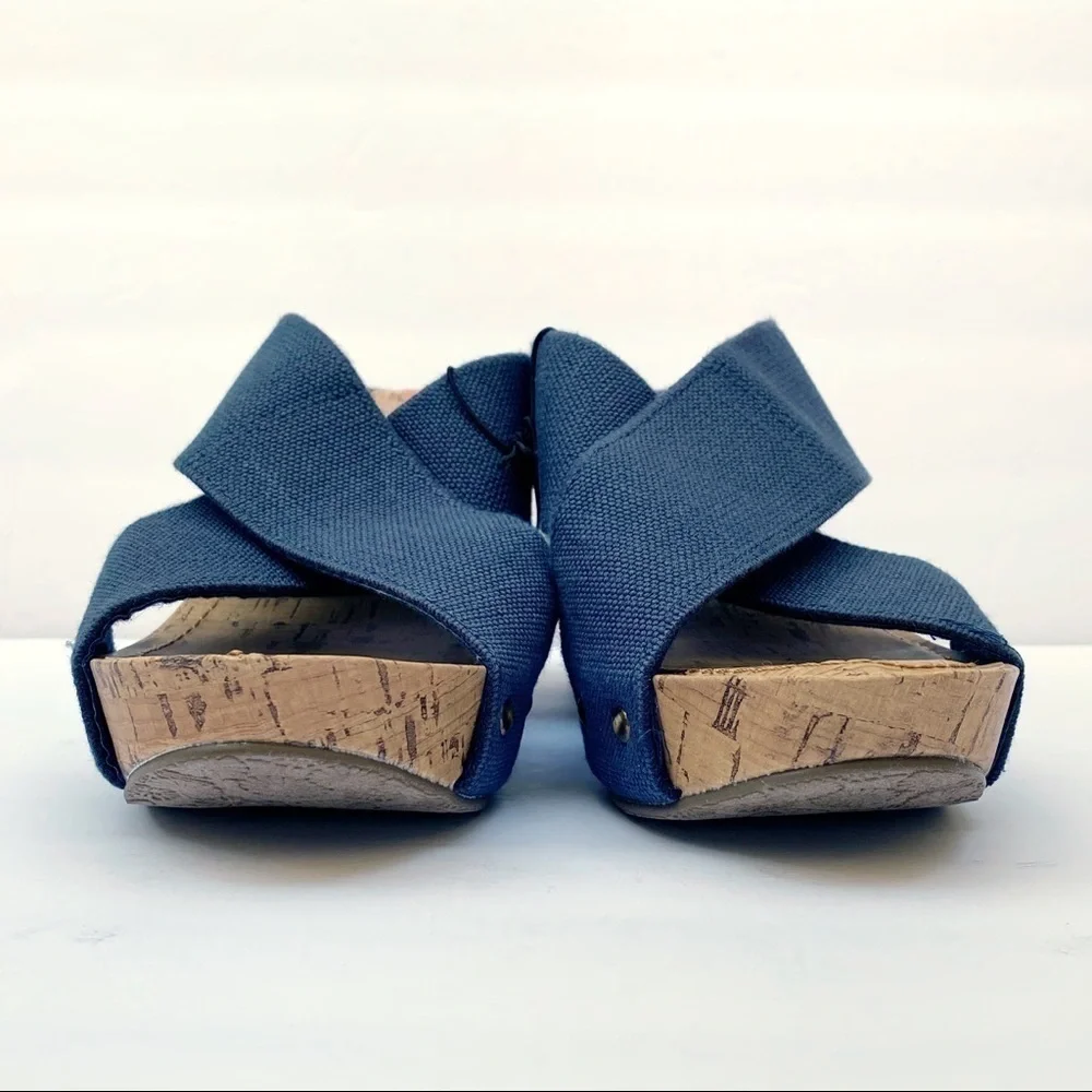 Esprit Crisscross Navy Blue Espadrille Wedge